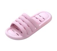 Ankle Strap Flat Sandals for Women Summer Sandals Womens Couple Shoes Non Hollow Water Leakage Slippers Summer Bathroom Platform Slippers Designer Sliders Women Size 6 Womens 7.5 (Pink, 6)