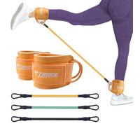 Ankle Straps Resistance Bands with Cuffs, Ankle Bands for Working Out, Ankle Resistance Band for Leg, Booty Workout Equipment for Kickbacks Hip Fitness Training (Pink with 3 Resistance Bands)