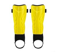 Ankle Support Football Shin Guards, Lightweight PP Shell and EVA Material for Teens (Yellow)