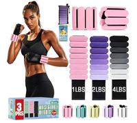 Ankle Weights for Women Men,Wrist Weights set for Walking Running,3 Pairs Silicone Workout Weights 0.5lb/1Lb/2lb Each Side for gym fitness,Jogging,yoga,strength training,physical therapy