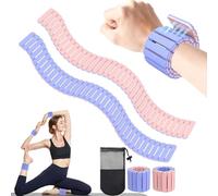 Ankle Weights & Wrist Weights Set, Set of 2 Magnetic Weighted Cuffs 0.45kg Each, Waterproof for Swimming Pilates Yoga Walking Running, Adjustable Fit Unisex Silicone Wristbands, with Storage Bag