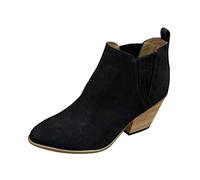 ankle wellies Ankle Boots for Women UK Flat Velvet Lined Single Toe Fashion Booties Non Slip Short Boot Fashionable And Versatile Pull On Slim Booties women's solid color fluffy boots