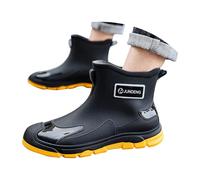 Ankle Wellies Women Rain Boots Waterproof Anti-Slip Outdoor Garden Shoes, Kitchen Work Non-Slip, Couple Rubber Shoes For Walking Dog, Fishing, Farm UK Size 3.5-7.5 (Yellow,7.5)
