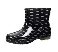 Ankle Wellies Women Short Boots Welly Boots Water Shoes Prints Summer Rain For Non-Slip Waterproof Walking, Fishing & Beach Lightweight Garden UK Sizes 4.5-6.5 (Black,5)