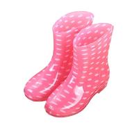 Ankle Wellies Women,Wellies Boots Women,Top Rubber Baby Water Rain Boot PVC Rainproof Shoe Pull on Comfortable for Walking Fishing Yard Cleaning Red