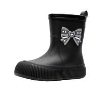 Ankle Wellington Boots Women Waterproof Boots Women Custom Design Threads Booties Rain Slip Casual Shoes Short Ankle Outdoor Casual Shoes Womens Lined Rain Size 6 (Black,6)