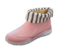 Ankle Wellington Boots Women Waterproof Womens Boots Baseball Rain Women's Spring Summer Autumn and Winter Short Sleeved Cotton Removable and Washable Outdoor Fashion Student Work Fishing Non Slip War