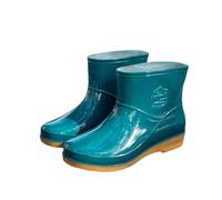 Ankle Wellington Boots Women Waterproof Womens Boots Rain for Women Designer Rain Fashion Shoes Warm Tube Non Slip Rubber Shoes Lightweight Short Tube Ladies Water Tally(Blackish Green,4.5)