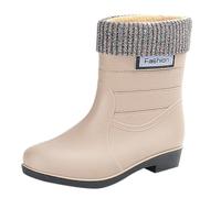 Ankle Wellingtons Ladies Waterproof Boots Garden Shoes Women Lady Rain Women's Spring Summer Autumn and Winter Short Tube Medium Tube Plus Velvet Cotton Removable and Washable Outdoor Fashion Work Fis