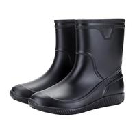 Ankle Wellingtons Ladies Waterproof Boots Gardening Shoes Slip over Rubber Boots Fashion Men's Mid Tube Rain Can Be Worn In All for Outdoor Fishing Kitchen Daily Car Washing Rain Men Shoes Name Brand