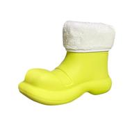 Ankle Wellingtons Waterproof Ankle Boots Women Half Boot for Men Women's Autumn and Winter Velvet Leather Womens Rain Shoes Rain Boots for Sugar (Green,5.5 6)
