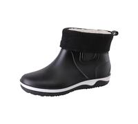 Ankle Wellingtons Waterproof Boots for Women UK Ladies Garden Shoes Zipper Boot Roof Men Rain Slip Casual Shoes Short On Boots Water Ankle Outdoor Fashion Men's Casual Rain Size 6 (Black,7.5)