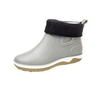 Ankle Wellingtons Waterproof Boots for Women UK Ladies Garden Shoes Zipper Boot Roof Men Rain Slip Casual Shoes Short On Boots Water Ankle Outdoor Fashion Men's Casual Rain Size 6 (Grey,6)
