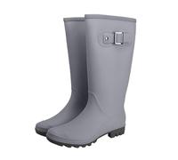 Ankle Wellingtons Waterproof Boots Women Garden Shoes Walking Boots for Men Ms. Korean Fashion Buckle Rain Shoes Outside The High Non Slip Wear Water Adult Rubber Rubber Work Women (Grey,5)