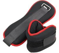 Ankle Wrist Fitness Weights Set Men Women Adjustable Strap Training Gym 1Kg 2kg 3kg 4kg 5kg Compact Iron (5kg (2x 2.5kg), Red & Black)