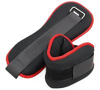 Ankle Wrist Fitness Weights Set Men Women Adjustable Strap Training Gym 1Kg 2kg 3kg 4kg 5kg Compact Iron (2kg (2 x 1kg), Red & Black)