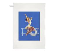 Ankles Aweigh Pin Up Girl Tea Towel Dish Cloth by Gil Elvgren Reproduction Print
