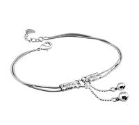 Anklet/Anklets Fashion Cute Girl Bell Anklets Women 925 Sterling Silver Snake Chain Anklets Contracted Double Chain 27cm Anklets Ankle Bracelets