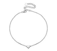 Anklet for Women Silver Heart Chain Ankle Bracelet Sterling Silver Anklets
