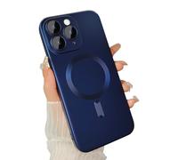 Ankofave Magnetic case for iPhone 11 Pro Max Phone Case for Women, Matte Luxury Soft Metallic Luster Design and Camera Lens Protector, Compatible with Magsafe Case for iPhone 11 Pro Max 6.5"-Dark Blue