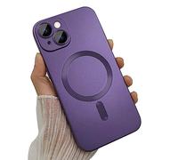 ankofave Magnetic case for iPhone 13 Mini Phone Case for Women, Matte Luxury Soft Metallic Luster Design with Camera Lens Protector, Compatible with Magsafe Case for iPhone 13 Mini 5.4" - Purple