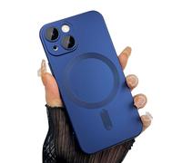 ankofave Magnetic case for iPhone 13 Mini Phone Case for Women, Matte Luxury Soft Metallic Luster Design with Camera Lens Protector, Compatible with Magsafe Case for iPhone 13 Mini 5.4" -Dark Blue