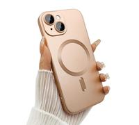 ankofave Magnetic case for iPhone 13 Phone Case for Women/Men, Matte Luxury Soft Metallic Luster Design with Camera Lens Protector, Compatible with Magsafe Case for iPhone 13 6.1"-Champagne Gold