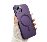 ankofave Magnetic case for iPhone 13 Phone Case for Women/Men, Matte Luxury Soft Metallic Luster Design with Camera Lens Protector, Compatible with Magsafe Case for iPhone 13 6.1"-Purple