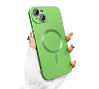 ankofave Magnetic Case for iPhone 14 Plus Case for Women, Shockproof Matte Luxury Soft Metallic Luster Design with Camera Lens Protector, Compatible with Magsafe for iPhone 14 Plus 6.7"-Gloss Green