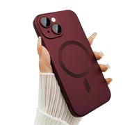 ankofave Magnetic Case for iPhone 14 Plus Phone Case for Women, Shockproof Matte Luxury Soft Metallic Luster Design with Camera Lens Protector, Compatible with Magsafe for iPhone 14 Plus 6.7"-Wine Red