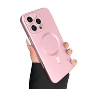 ankofave Magnetic Case for iPhone 16 Pro Max, Matte Luxury Soft Metallic Luster Design with Camera Lens Protector, Compatible with Magsafe for iPhone 16 Pro Max 6.9" - Pink