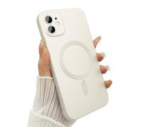 ankofave Magnetic for iPhone 11 Phone Case for Women/Men, Shockproof Matte Luxury Metallic Luster Design with Full Camera Lens Protector, Compatible with Magsafe Case for iPhone 11 6.1"-White