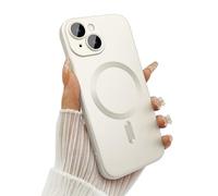 ankofave Magnetic for iPhone 13 Phone Case for Women/Men, Matte Luxury Soft Metallic Luster Design with Camera Lens Protector, Compatible with Magsafe Case for iPhone 13 6.1"-White