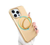 ankofave Magnetic for iPhone 15 Pro Max Phone Case with 360° Spin Stand, Matte Luxury Metallic Luster, 3.0 mm Thick Protection Hard PC Scratch-Resistant Case for iPhone 15 Pro Max 6.7", Champagne Gold