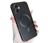 ankofave Magnetic for iPhone 17 Case, with Camera Lens Protector, Compatible with Magnetic, Slim Shockproof Bumper Soft Silicone Metallic Luster Phone Case for iPhone 17, Black