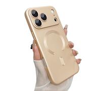 ankofave Magnetic for iPhone 17 Pro Case, with Camera Lens Protector, Compatible with Magnetic, Slim Shockproof Soft Silicone Metallic Luster Phone Case for iPhone 17 Pro, Champagne Gold