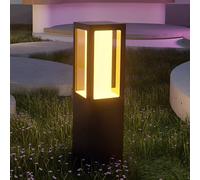 AnKooAnr LED Bollard Landscape Lights Modern Black Pathway Lighting Fixture with Acrylic Shade Waterproof Landscape Path Light for Lawn Patio Courtyard and Driveway Decoration
