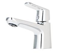 Ankoory Mini Bathroom Basin Mixer Tap, Single Lever Mono Sink Tap, Vanity Cloakroom Mixer Taps for Small Basin, Modern Faucet with UK Standard Tails, 1 Hole Deck Mounted, Solid Brass, Chrome Finish