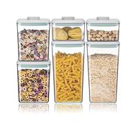 Ankou Airtight Food Storage Container Sets with Lids 6Pcs Pop Containers for Kitchen Pantry Organization BPA-Free Stackable Kitchen Storage Containers for Cereal Flour Sugar (0.5, 1.2, 1.8qt)*2