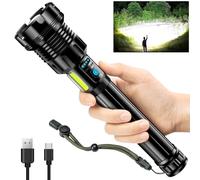 ANKRA 990000 High Lumens Flashlights Rechargeable with COB Work Light Super Bright LED Flashlight Zoomable&14 Modes &Waterproof Tactical Flashlight for Emergencies,Camping,Hiking,Outdoor,Indoor