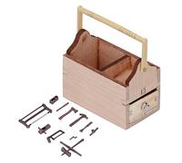 ANKROYU 1:12 Scale Miniature Dollhouse Tools Alloy Pine Wood DIY Repair Tool Kit Complete Set For Boys Girls Birthday Crafts Decor