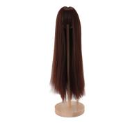 ANKROYU 1/4 Doll Wig Ball Jointed Doll Hair Wig DIY Simulated Scalp High Temperature Silk Long Straight Hair With Bangs For 7 To 8in Dolls (Dark Brown)