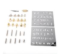 ANKROYU 1 Set Professional Pyrography Wood Burning Tools Brass and Iron Soldering Tips Alphabet Numbers Symbols Stencils Kit for Woodworking Crafting Metal Work Hobbyists