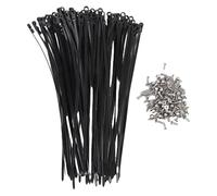 ANKROYU 100 Set Cable Tie Set Plastic Black Cable Tie with Screw Mounting Hole for Installations Organization Home Storage Gardening Garage