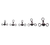 ANKROYU 100pcs 5 Size Cross Line Rolling Fishing Swivels High Strength Smooth Rotating Tackle Accessories for Lure Fishing Soft Bait Hard Bait Rock Fishing Sea Fishing Iron Plated