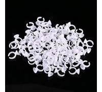 ANKROYU 100PCS Disposable Tattoo Rings Cup, Disposable Makeup Tattoo Ink Rings Eyebrow Lip Glue Cup Tattoo Pigment Box Palette Eyebrow Lip Glue Box Pigment Box(Small Without Divider)