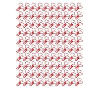 ANKROYU 100Pcs Heart Shaped Metal Clips Small Hollow Design Strong Grip Office Document Clamps for Papers Certificates Tickets Supplies Durable Organizers (Red)