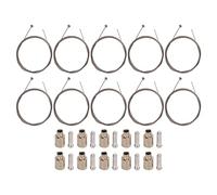 ANKROYU 10PCS Bike Brake Cable Set Stainless Steel Brake Inner Wire with End Caps and Ferrules Durable Rustproof Brake Line for Mountain BMX Road Bicycle Accessories