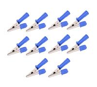 ANKROYU 10PCS Brass Insulated Clips with 4mm Socket 20A Heavy Duty Testing Clamps Electrical Test Clips for Automotive Battery Electronics Industrial Equipment (Blue)
