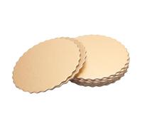 ANKROYU 10PCS Double Sided Round Cake Boards Reusable Cake Stands Thick Cardboard Dessert Trays for Wedding Birthday Party Gold Silver Patterned 3mm Thick 10 Pieces (30.5cm / 12in)